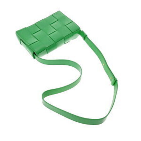 Bottega Veneta Cassette Maxi Intrecciato Green Lambskin Shoulder Bag - Picture 3 of 13